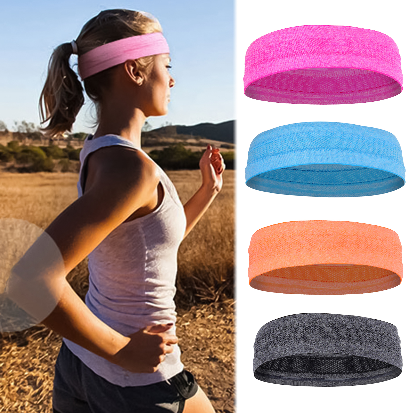 Phoenix B2C Sport Hair Band Compact Sweat Absorbption Silicone Anti