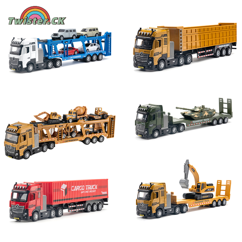 TK Diecast Engineering Construction Transport Vehicles Truck Toys 1:50 Scale Alloy Truck Model Ornaments With Sound Light For Kids Gifts ราคา 420 บาท*ส่งฟรี