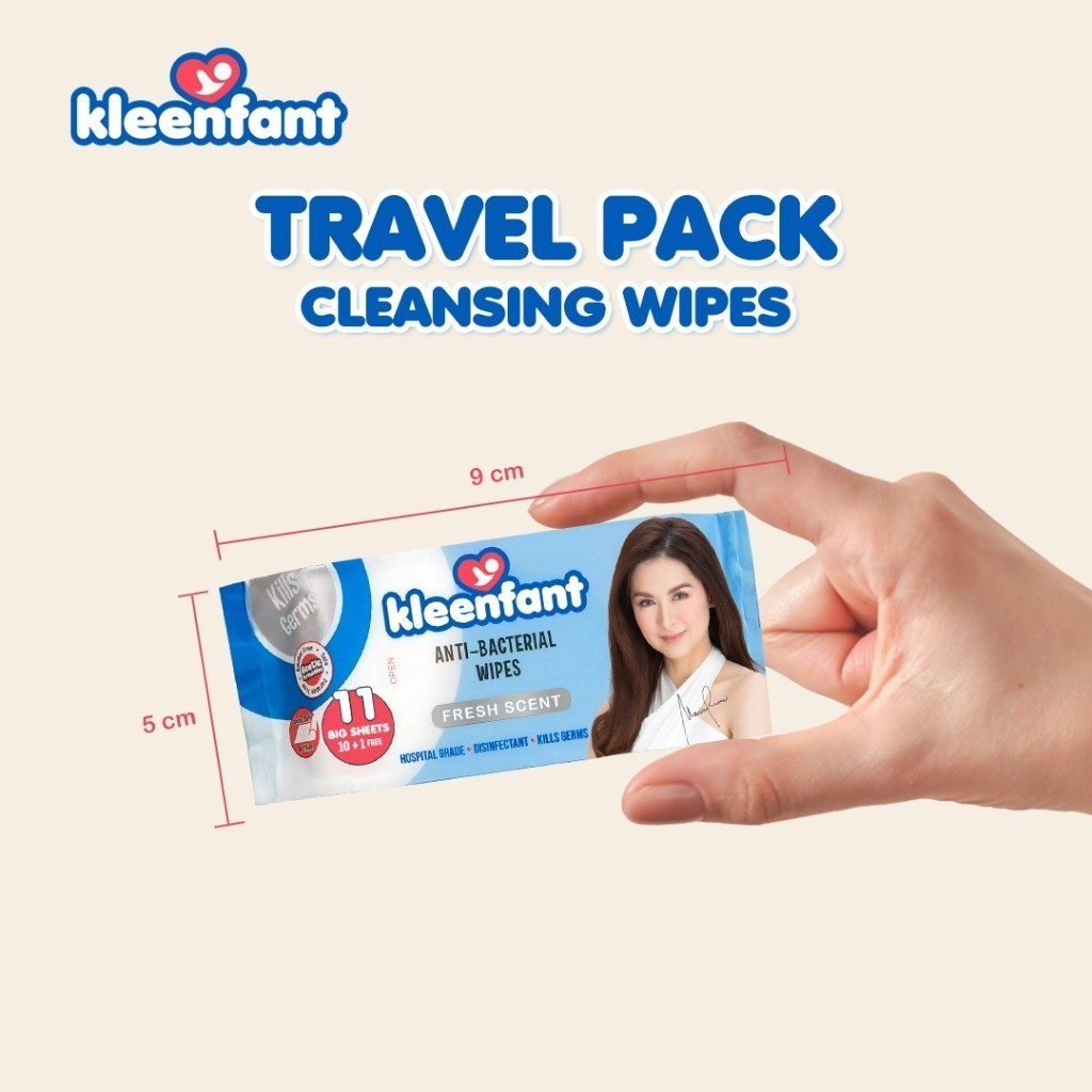 Kleenfant Cleansing Wipes Travel Pack 11 sheets Mini Wipes Collection Pack of 6 Wet Wipes
