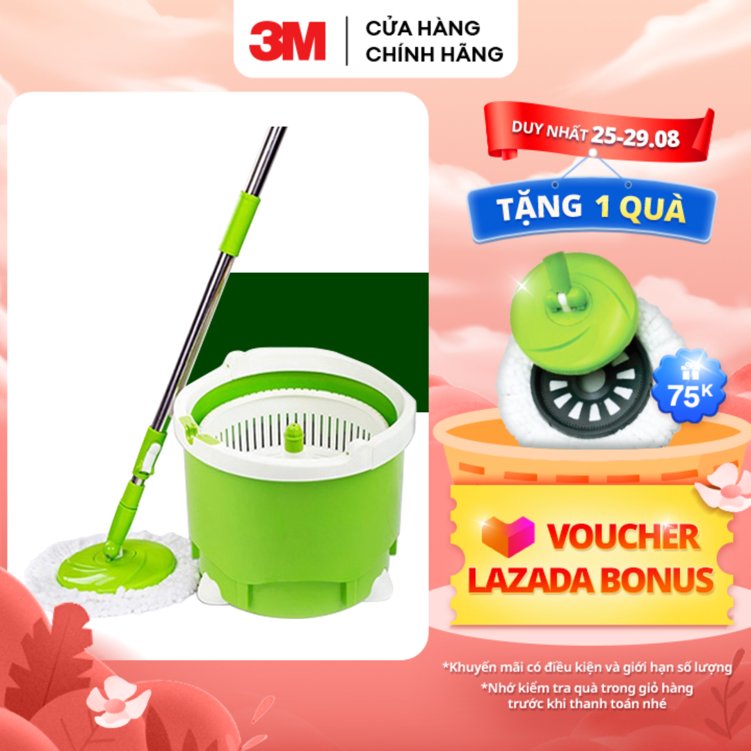 Bộ câu lau nhà 360 độ 3M™ Scotch-Brite™, 360 độ, tích hợp giặt và vắt, Dùng vệ sinh sàn nhà