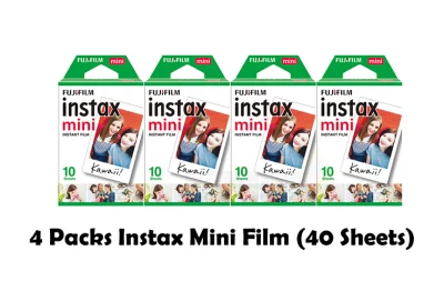 Fujifilm Instax Mini Film (Plain) 4 Packs [40 Sheets]