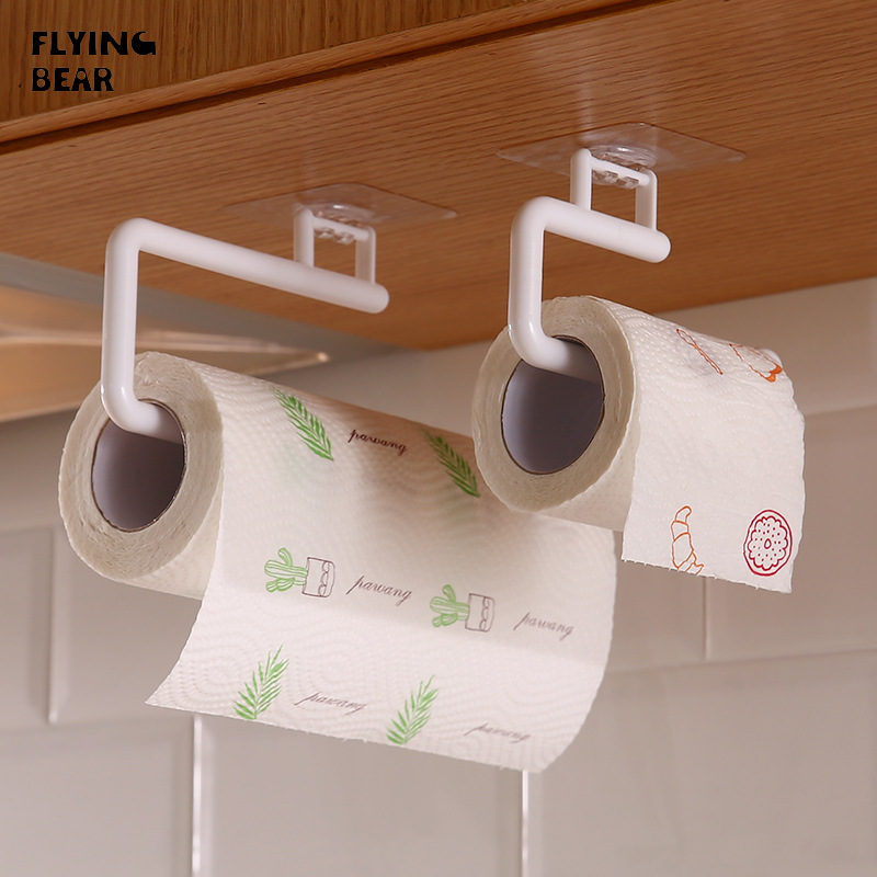 Bay gấu đấm miễn phí giá đựng khăn giấy nhà bếp cuộn giá đỡ bọc nilon giá lưu trữ giấy vệ sinh móc Rag chủ
