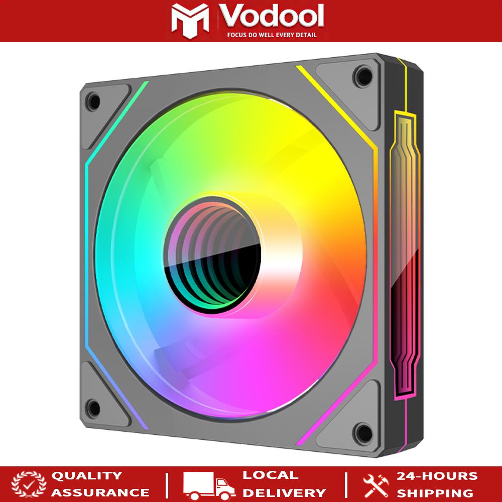 【Early Bird】 12cm Argb 5V 3Pin Pwm Quiet Cooling Fan with Rgb Lighting and Infinity Mirror for Computer Cases ราคา 149 บาท*ส่งฟรี