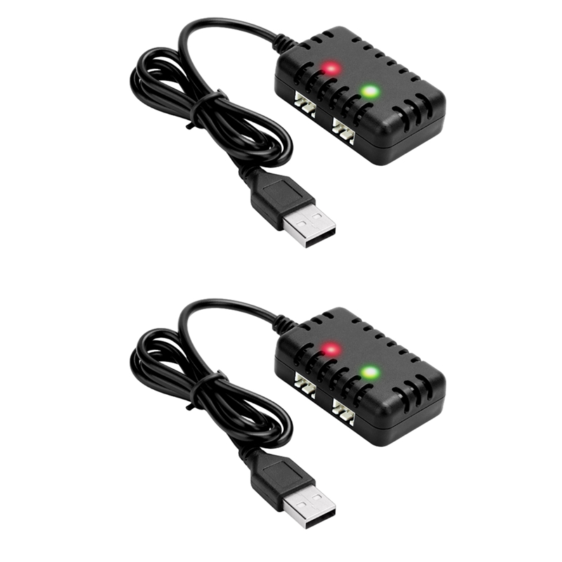 2X 2S 7.4V 2-in-1 Charger with XH-3P Connector Plug for AX24 SCX24 UTB18 SCX24 RC Cars& Trucks,7.4V 2S Lithium Batteries
