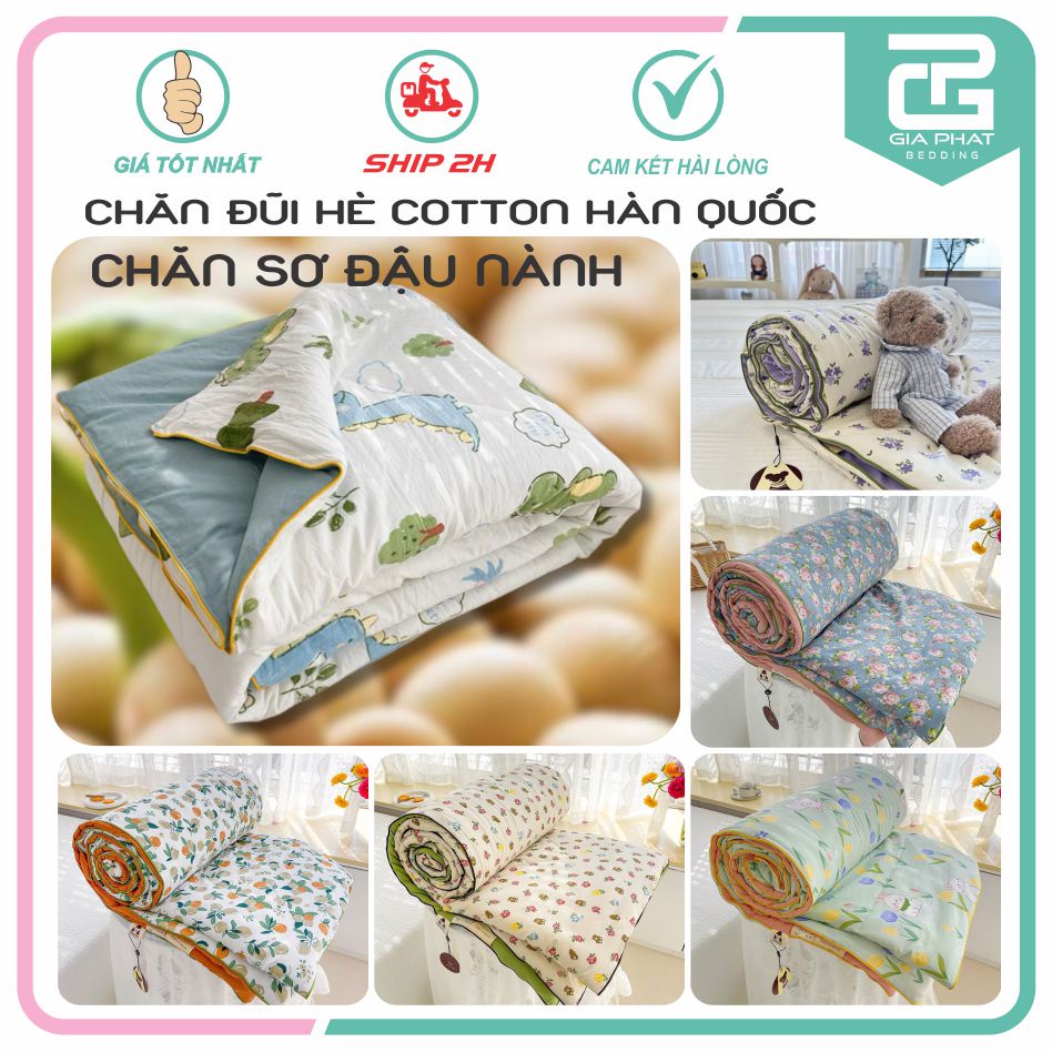 Chăn Hè Cotton Đũi Hữu Cơ Soybean Fiber Xơ Đậu Nành nhập khẩu kích thước 2mx2m3.