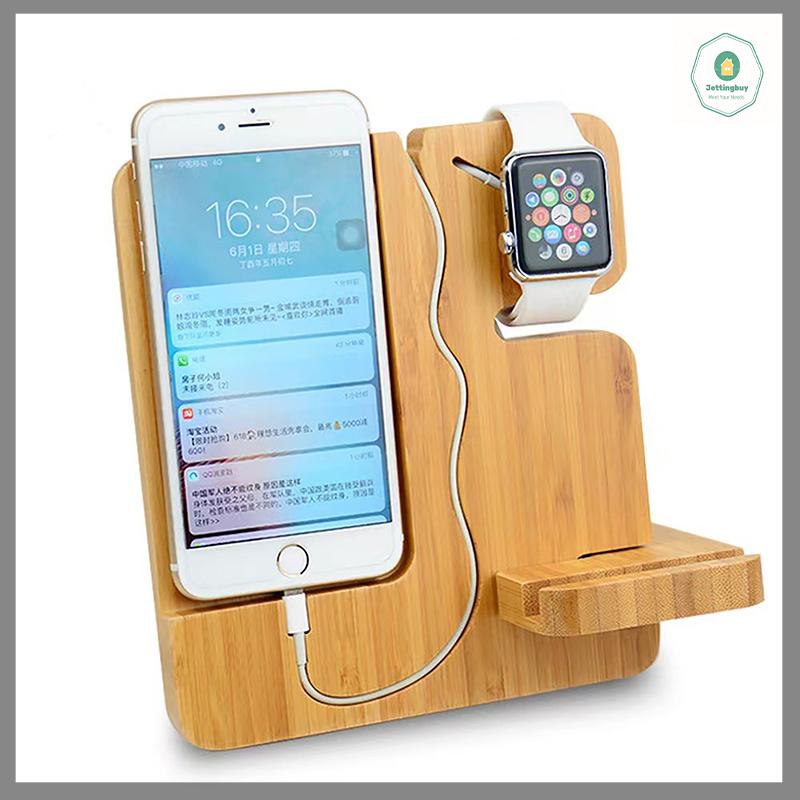 【Jettingbuy】 Hot Sale Wooden Bedside Wood Phone Docking Station Holder Wallet Stand Watch Storage Rack Valentines Multifunctional ราคา 454 บาท*ส่งฟรี