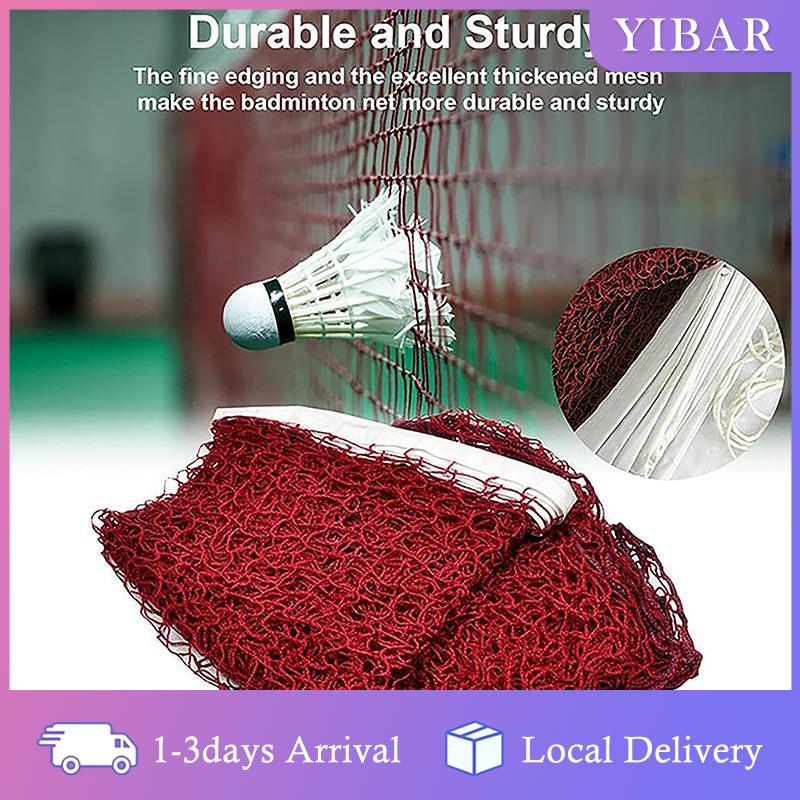 【YIBAR】 Kích thước tiêu chuẩn 6M cầu lông lưới trắng cạnh chống rách cho cắm trại ngoài trời thể thao đào tạo người bạn bình thường thu thập trò chơi