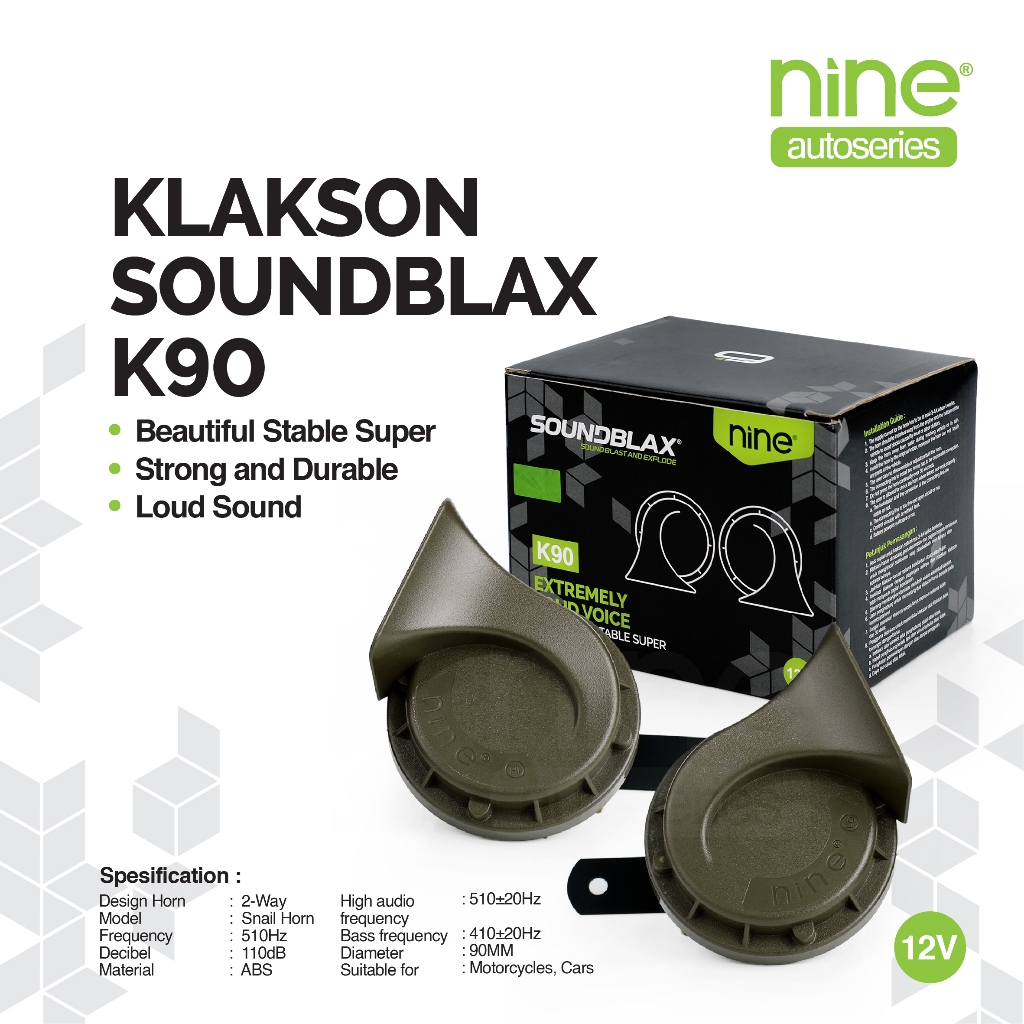 SOUNDBLAX Klakson Keong Motor Mobil Horn Snail Double Waterproof K90 - NINE AUTOSERIES Harga 109,900 Ringgit*Penghantaran Percuma