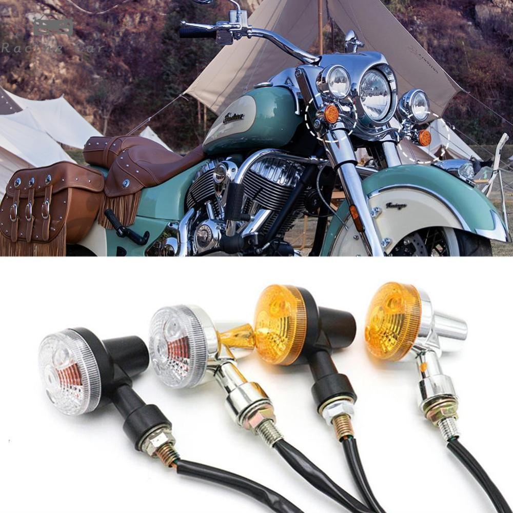 Racingcar 2PCS Universal Motorcycle Turn Signal Lights Indicator Lamp Amber Flashers Light for Kawasaki Suzuki Harley Honda Cafe Racer ราคา 86 บาท*ส่งฟรี
