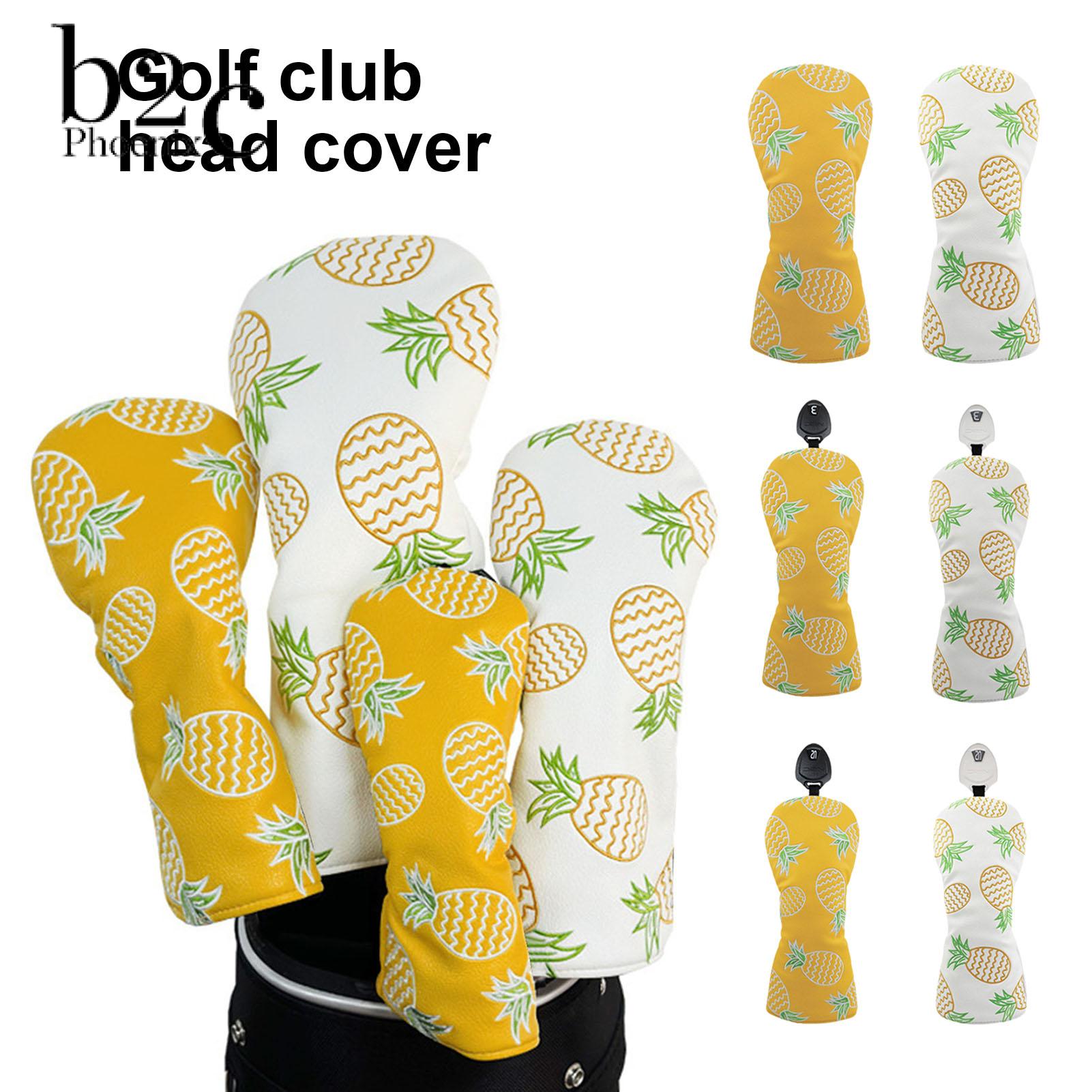 Phoenix B2C Stain Resistant Golf Club Protector Golf Club Cover Trendy Pineapple Print Putter Head Covers Golf Club Protection for Golfers Stain Resistant Faux Leather Material Perfect Gift Idea for Golf ราคา 247 บาท*ส่งฟรี
