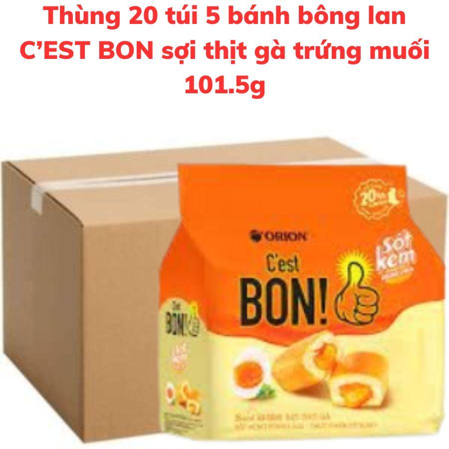 Bánh bông lan C'EST BON sợi thịt gà sốt kem trứng lava bịch 101.5g