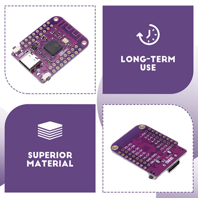 Best Selling <br>ESP32 S2 Mini V1.0.0 WIFI IOT Board Based ESP32-S2FN4R2 ESP32-S2 4MB FLASH 2MB PSRAM for MicroPython/ Harga  12 Ringgit*Penghantaran Percuma