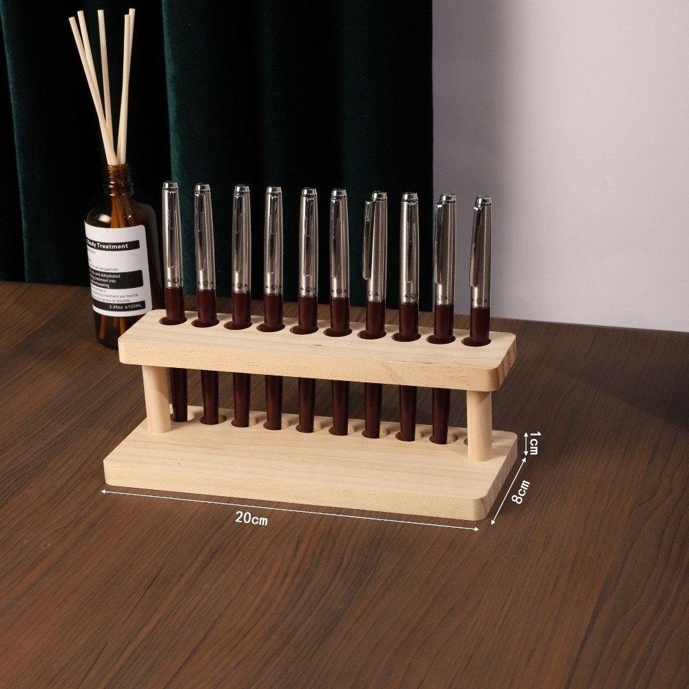 BESTOURO 4/10 Khe cắm Giá đỡ bút gỗ Đa chức năng Kho lưu trữ văn phòng phẩm Giá đỡ bút gỗ óc chó Phong cách cổ điển Sắp xếp bàn làm việc Hộp đựng bút Sử dụng văn phòng