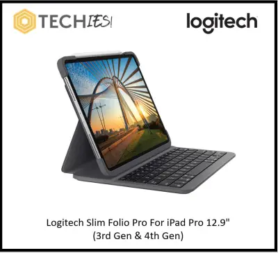 Logitech Slim Folio Pro For iPad Pro 12.9" (3rd Gen & 4th Gen) with Backlit Keys Keyboard - A2229, A2069, A2232,A2233,A1876,A2014, A1895,A1983