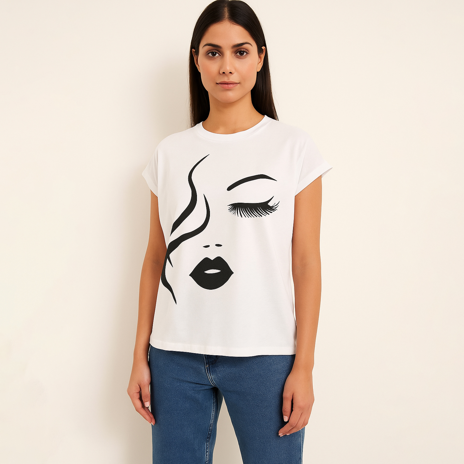Printed Cotton Short Sleeve T Shirt For Women and Girls Casual Summer Wear Soft Breathable Fabric For All Day Comfort