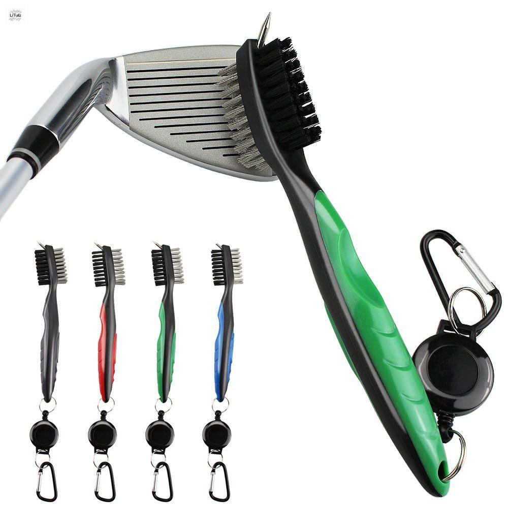 LITUILI Có thể thu vào Chất lượng cao Dụng cụ làm sạch Đồ thể thao Sạch hơn Golf Phụ kiện chơi gôn Bàn chải câu lạc bộ gôn Bàn chải làm sạch rãnh Máy làm sạch rãnh có thể thu vào