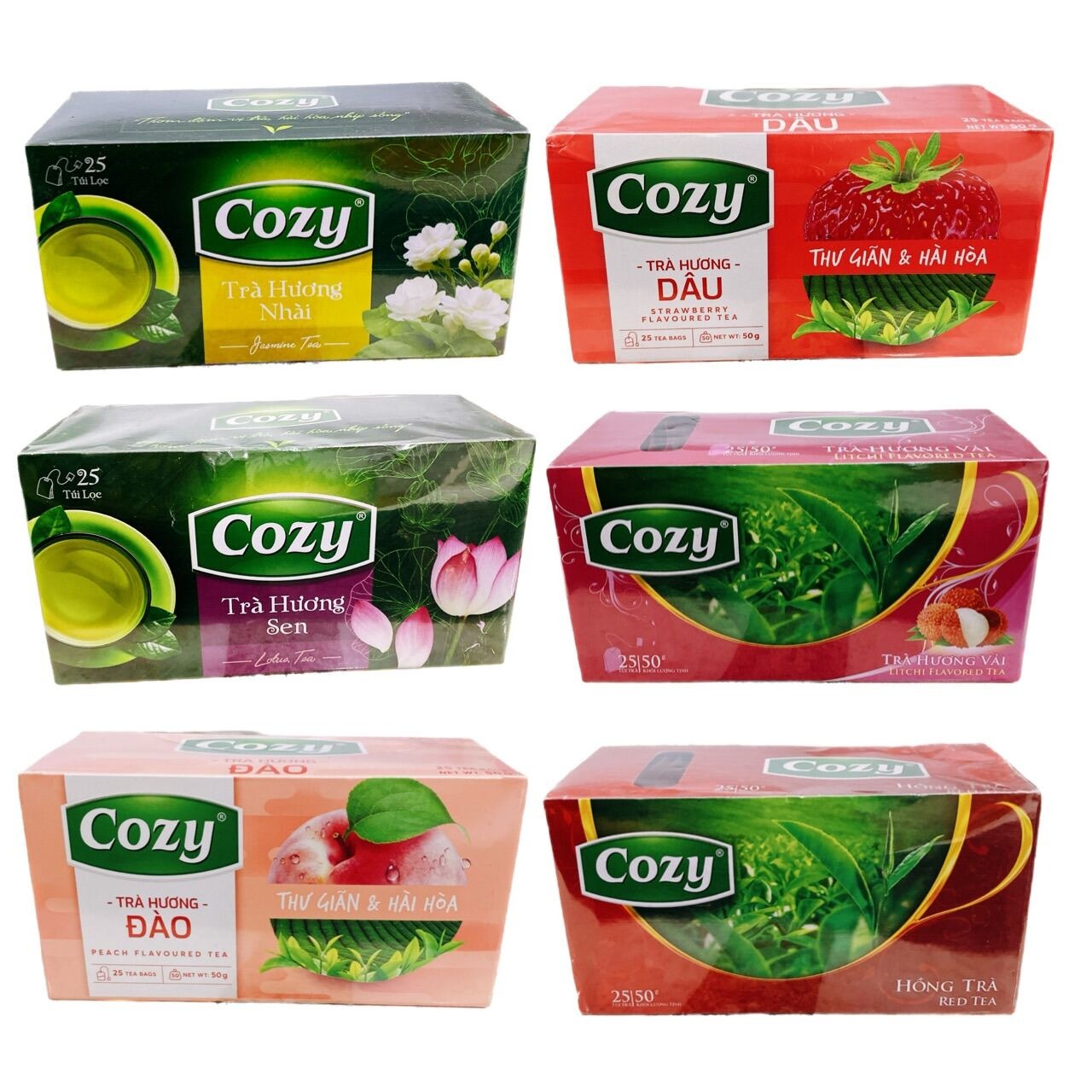 Trà túi lọc cozy Hộp 50g (25 gói x 2g)