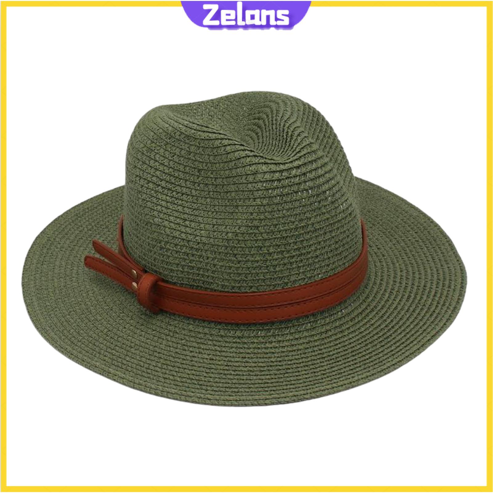 Zelans Sun Hat Upf 50 Sun Protection Hat Women’s Wide Brim Straw Hat with Faux Leather Belt – Adjustable Foldable Summer Beach Hat for Uv Protection Jazz Style Perfect for Asia Outdoors - 7