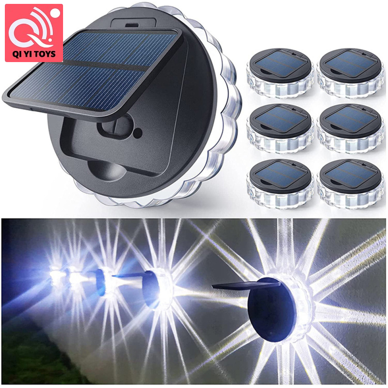 Đèn Led tường năng lượng mặt trời hình cánh hoa 8 chế độ 90 độ điều chỉnh chiếu sáng ngoài trời Vườn Đèn trang trí