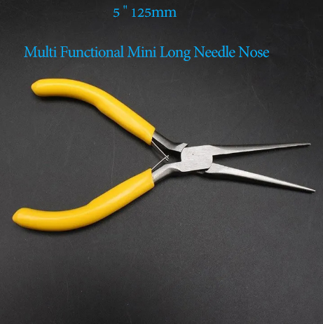 5 '' 125mm mũi dài plier công cụ đa forceps sửa chữa dụng cụ cầm tay Dài Mũi Kim Chính Xác Kìm Uốn Cong Tay Cầm Thép Không Gỉ Dụng Cụ Cầm Tay Cho Gỗ Trang Sức Dây Làm Việc Đa Chức Năng Nhỏ Kìm