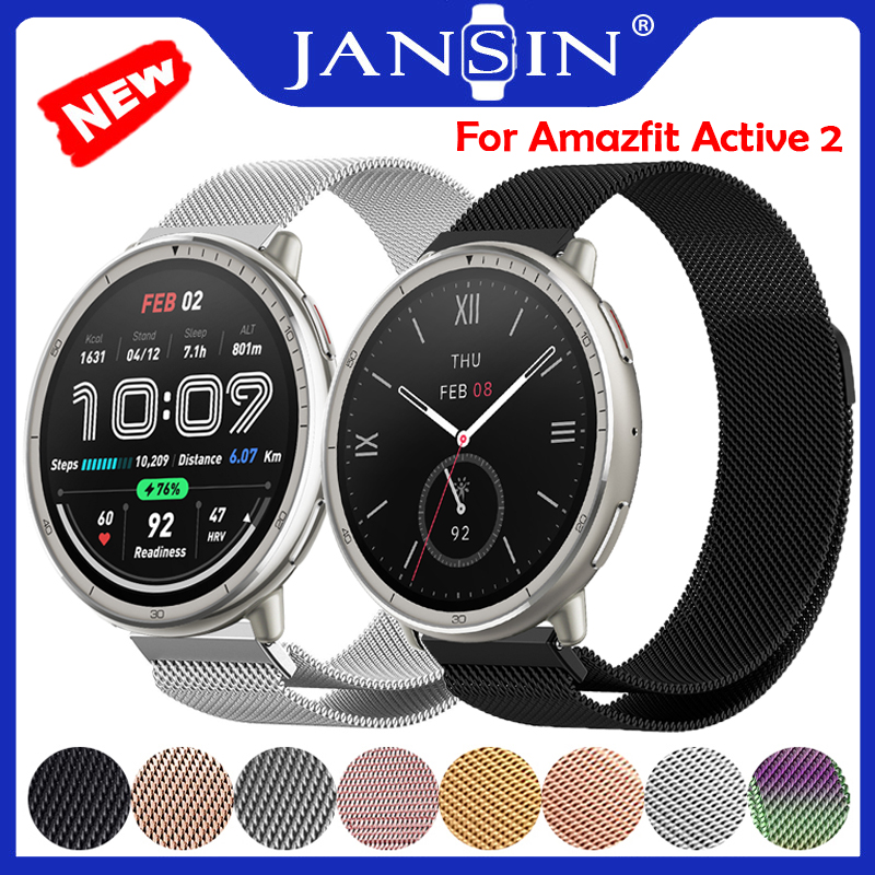 สายรัดห่วงแม่เหล็ก สําหรับ Amazfit Active 2 สร้อยข้อมือโลหะสแตนเลสสําหรับ Amazfit Active 2 ปลอกแขนเสื้อ ราคา 155 บาท*ส่งฟรี