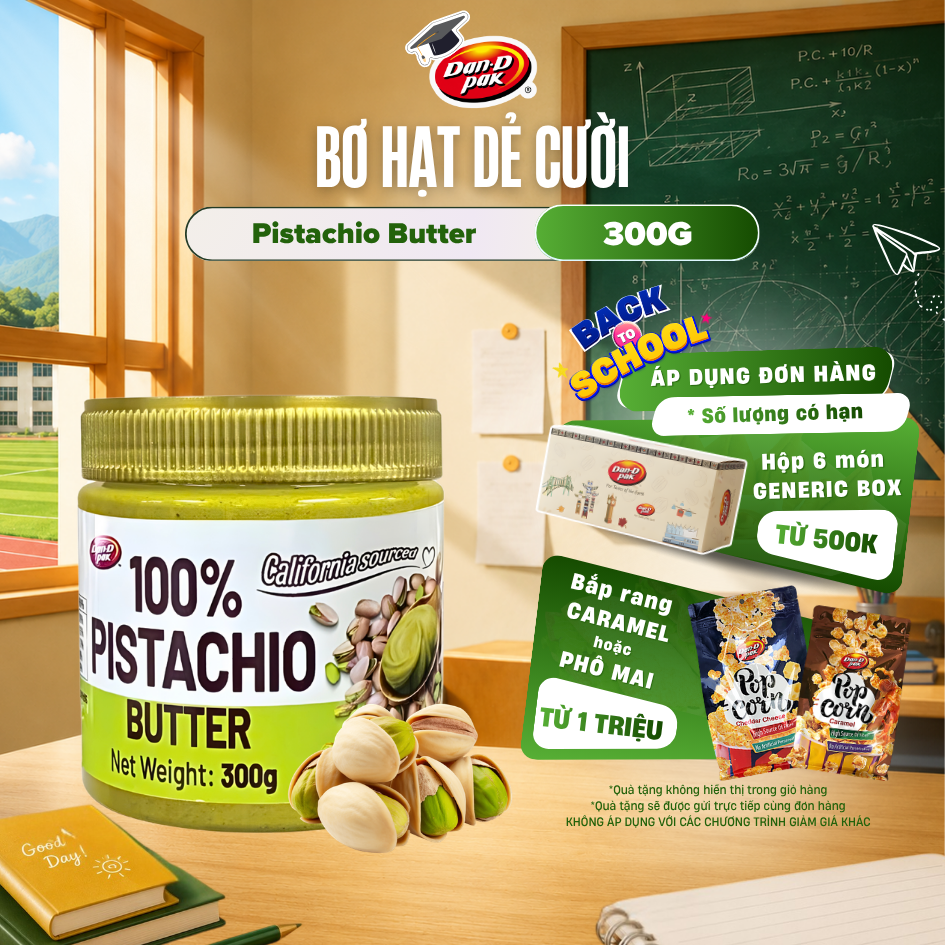 Bơ Hạt Dẻ Cười Nhập Khẩu Hoa Kỳ Dan D Pak I Pistachio Butter I 300g