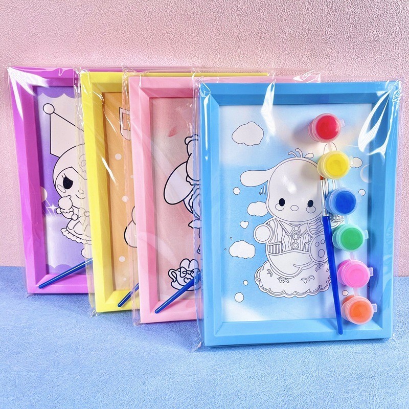 Hoạt Hình Sanrio Hello Kitty DIY Đầy Trẻ Em Tranh Sơn Dầu Tranh Màu Vẽ Tay Hoạt Hình Kuromi My Melody Cinnamoroll Tranh Đồ Chơi