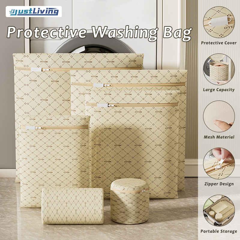 JustLiving 1Pc Laundry Mesh Bag Durable Laundry Bag Laundry Bag With Zipper Travel Storage Bag Washing Machine Mesh Protection Laundry Bag Washing Clothes Storage Bag Net Bra Bag ราคา 177 บาท*ส่งฟรี