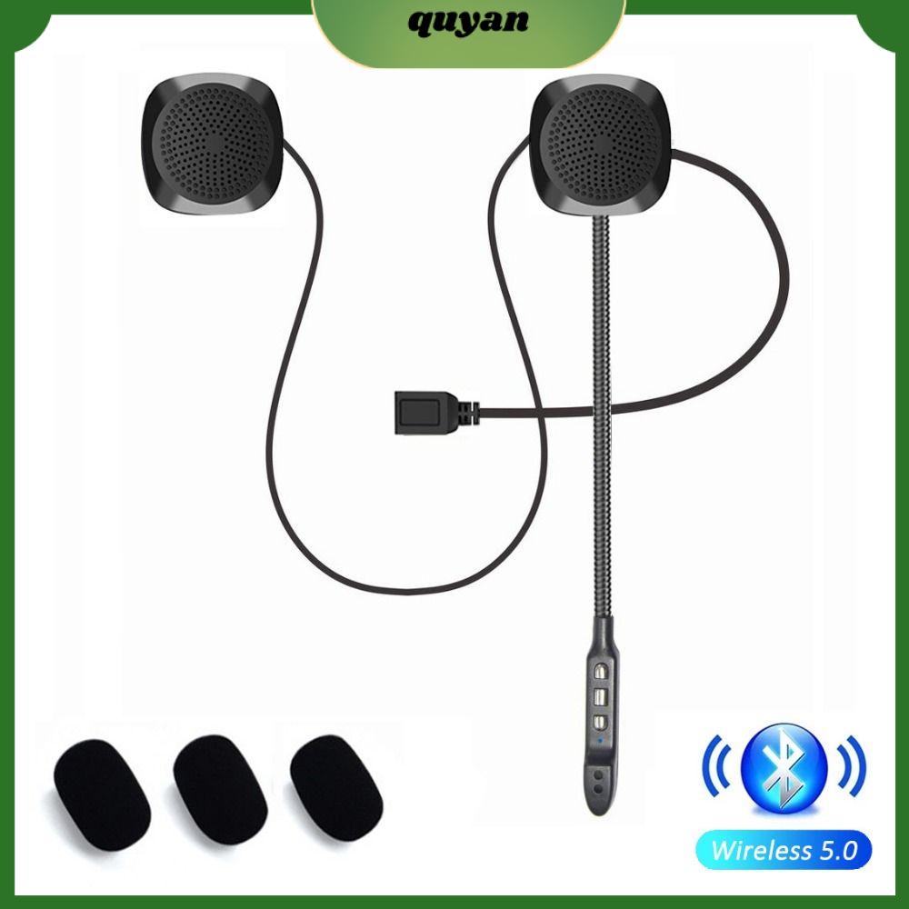 QUYAN Không thấm nước Headphone Âm nhạc Máy Nghe Nhạc Xe máy Đội Mũ Bảo Hiểm Bluetooth 5.0 Tay-Miễn phí Cuộc Gọi Kit Tai nghe