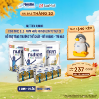 Bộ 3 Sữa Bột Dinh Dưỡng Y Học NESTLÉ NUTREN JUNIOR Xuất Xứ Thụy Sĩ Công Thức BIG Hỗ Trợ Tăng Trưởng Thể ChấtTrí NãoĐề Kháng Cho Bé 800G + 2 Lốc Sữa pha sẵn 110ML/hộp