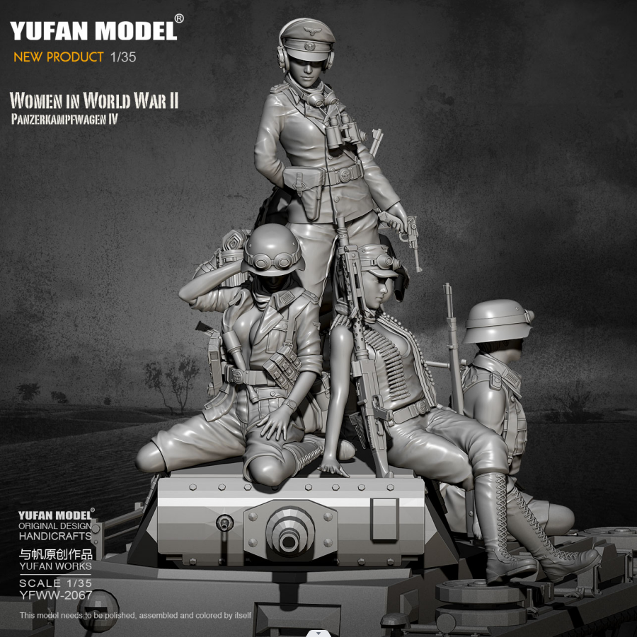 135 yufan mô hình nhựa mô hình xe tăng người lính đẹp tự lắp ráp Bộ 6 PEC