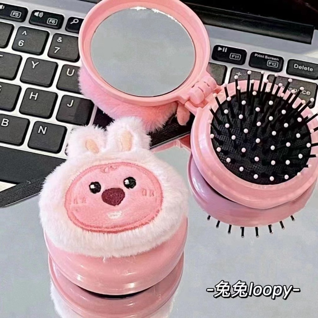 Plus Sang Trọng Loopy Túi Khí Lược Dễ Thương Little Beaver Air Cushion Lược Mềm Mại Cô Gái Di Động Lược Massage Mini Lược Nhỏ