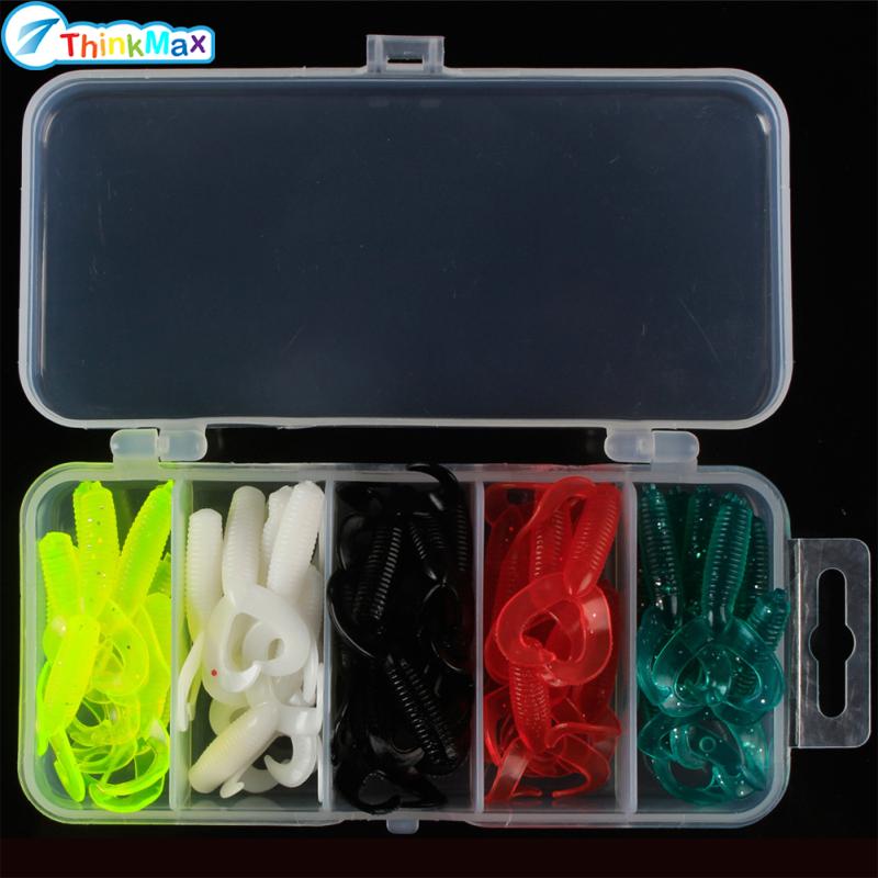 5 Colors Fishing Bait 5.5cm~7cm Lure Artificial Rubber Worm Wobblers Fishing Tackle Supplies ราคา 6 บาท*ส่งฟรี