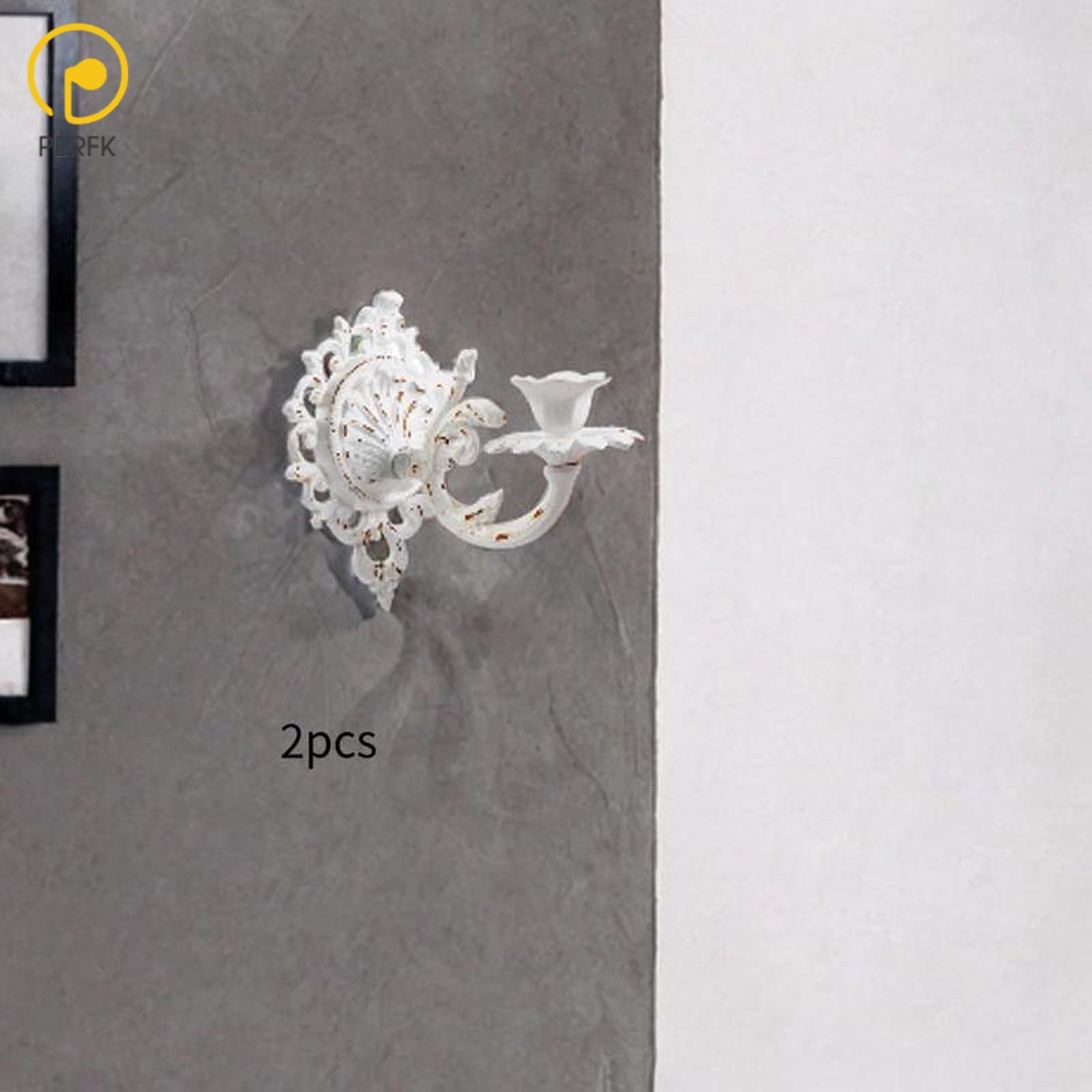 2x Wall Sconce Candle Holder Metal Candle Stand European White Distressed Wall Ornament for Yard Fireplace Wall Hanging Decor ราคา 2,798 บาท*ส่งฟรี