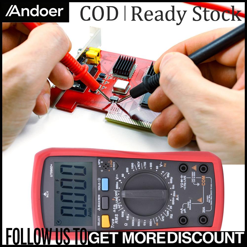 Andoer UNI T UT890d 6000 chữ số Phạm vi thủ công True RMS Đồng hồ vạn năng kỹ thuật số đa chức năng Giá 731,000 Đồng*Miễn phí vận chuyển