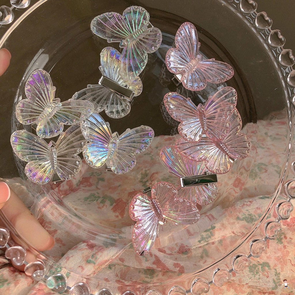 Barrettes tóc với hình con bướm đầy màu sắc Thanh lịch đi chơi mùa xuân Clip MTS-VN