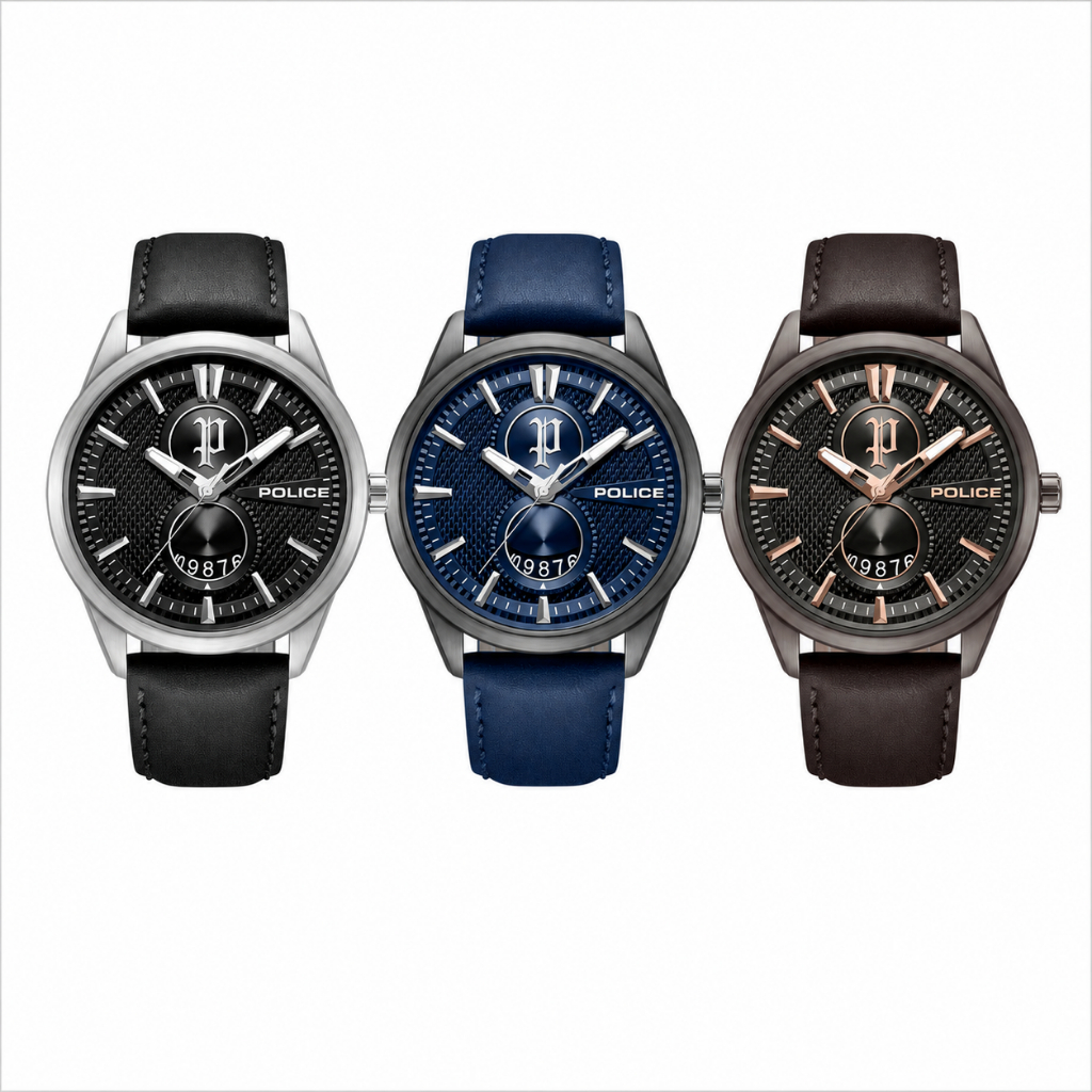 (NEW) Police Styleshift สีดำ,สีน้ำเงิน,สีน้ำตาล นาฬิกาข้อมือ นาฬิกาผู้ชาย ราคา 5,800 บาท*ส่งฟรี