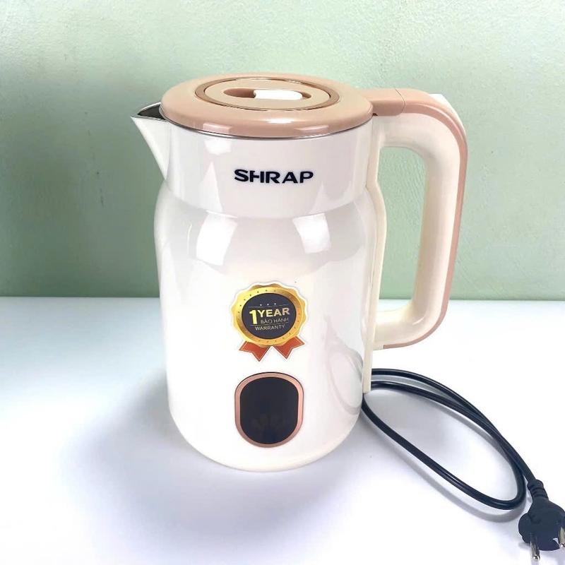 Ấm siêu tốc SH.RAP Đun Siêu Tốc, Dung Tích 2.0L Công suất 1500W Có Tự Ngắt Khi Sôi An Toàn, Tiện Lợi bình