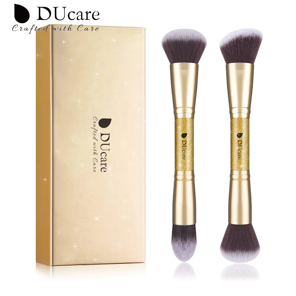  Ducare 2 cái bộ cọ trang điểm Duo cuối Cọ đánh mặt cho phấn nền đệm và phấn mắt tạo khối tổng hợp mỹ phẩm Công cụ trang điểm 【bài trong 24 giờ & 90 ngày Dịch vụ bảo hành  