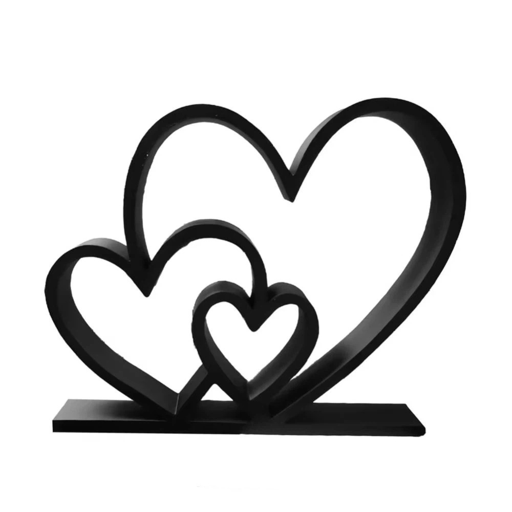 ZHAOCAIMAO Plastic Heart-to-Heart Statue 3D Printed Romantic Love Heart Figurine Creative Minimalist Heart-shaped Sculpture Valentines Gift