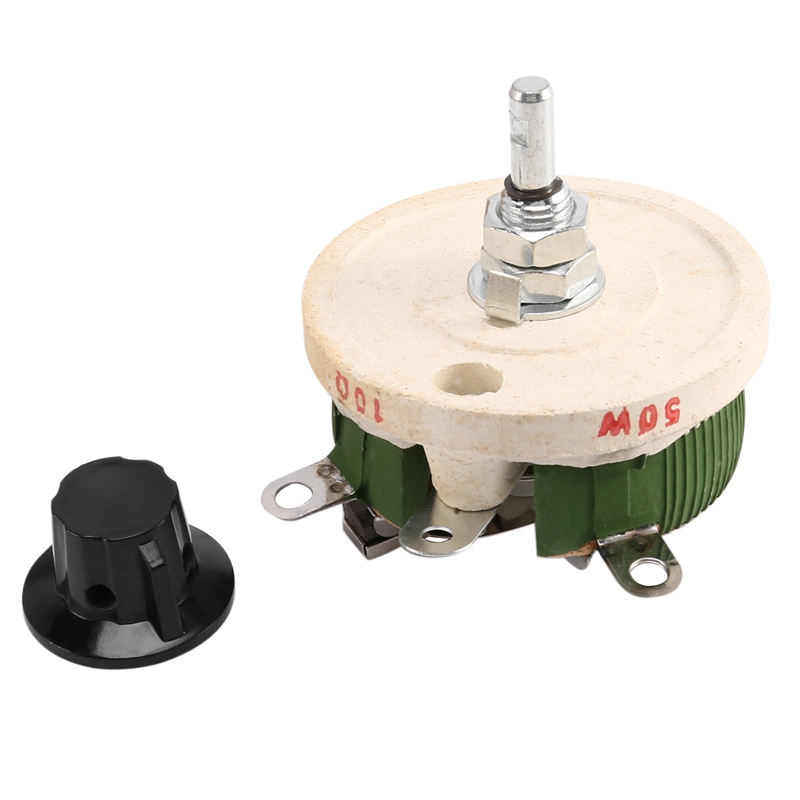 (IKUH) 50W 10 Ohm Ceramic Potentiometer Variable Taper Pot Resistor Rheostat