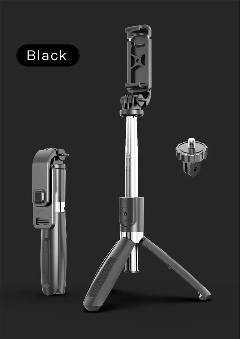 Bluetooth không dây Chân máy ảnh tự sướng nhựa hợp kim selfiestick mở rộng giá đỡ 1 chân có thể gập lại cho Camera hành động