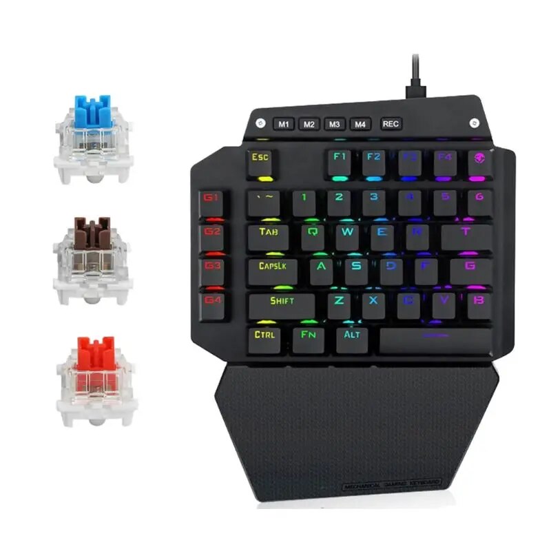 K700 một tay Bàn phím chơi game cơ RGB đèn nền LED Outemu chuyển đổi vĩ mô định nghĩa 44 Bộ phím Bàn