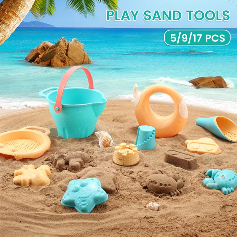 Trẻ Em Bãi Biển Sandbox Đặt Xô Xẻng Động Vật Xe Tải Lâu Đài Cát Khuôn Mẫu ngoài trời mùa hè Đồ Chơi quà tặng cho bé Trẻ Em Sandbox Đặt Cát Xô Và Bộ bay cua dễ thương đồ chơi cát Bộ