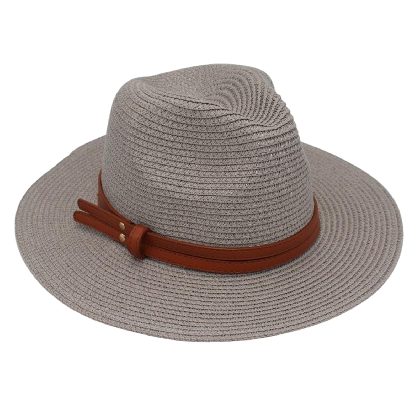 Women Straw Sun Hat Breathable Straw Hat Women’s Wide Brim Straw Hat with Faux Leather Belt – Adjustable Foldable Summer Beach Hat for Uv Protection Jazz Style Perfect for Asia Outdoors - 7