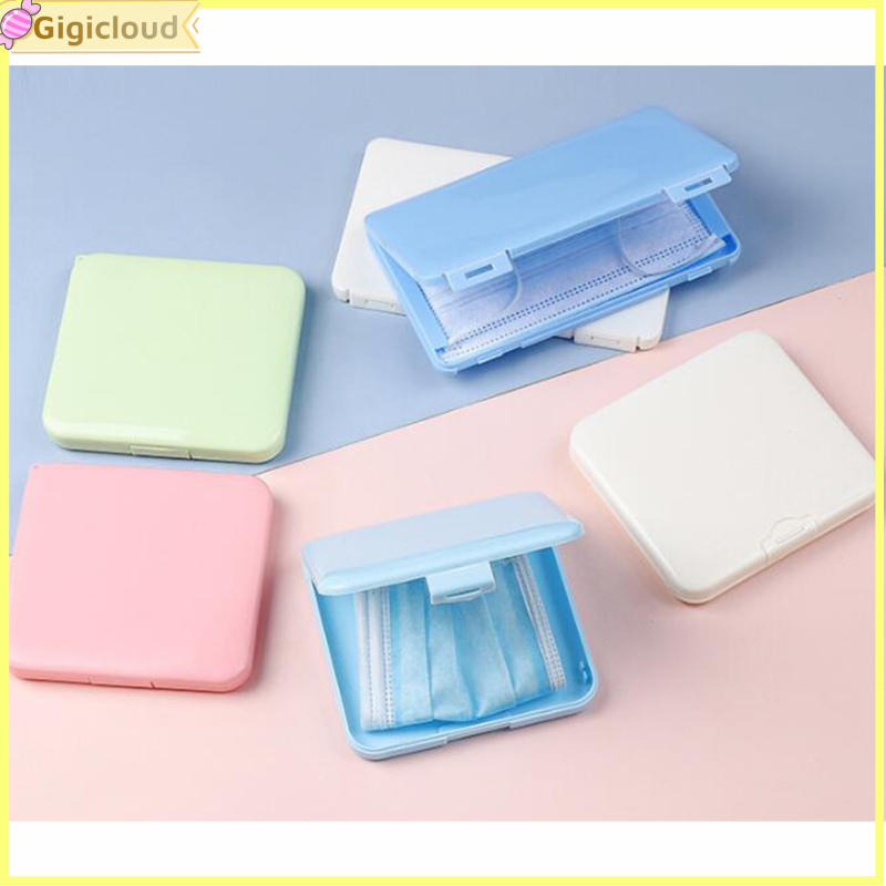 Gigicloud Plastic Snap-in Portable Mask Storage Box Mask Container Household Organizer ราคา 23 บาท*ส่งฟรี