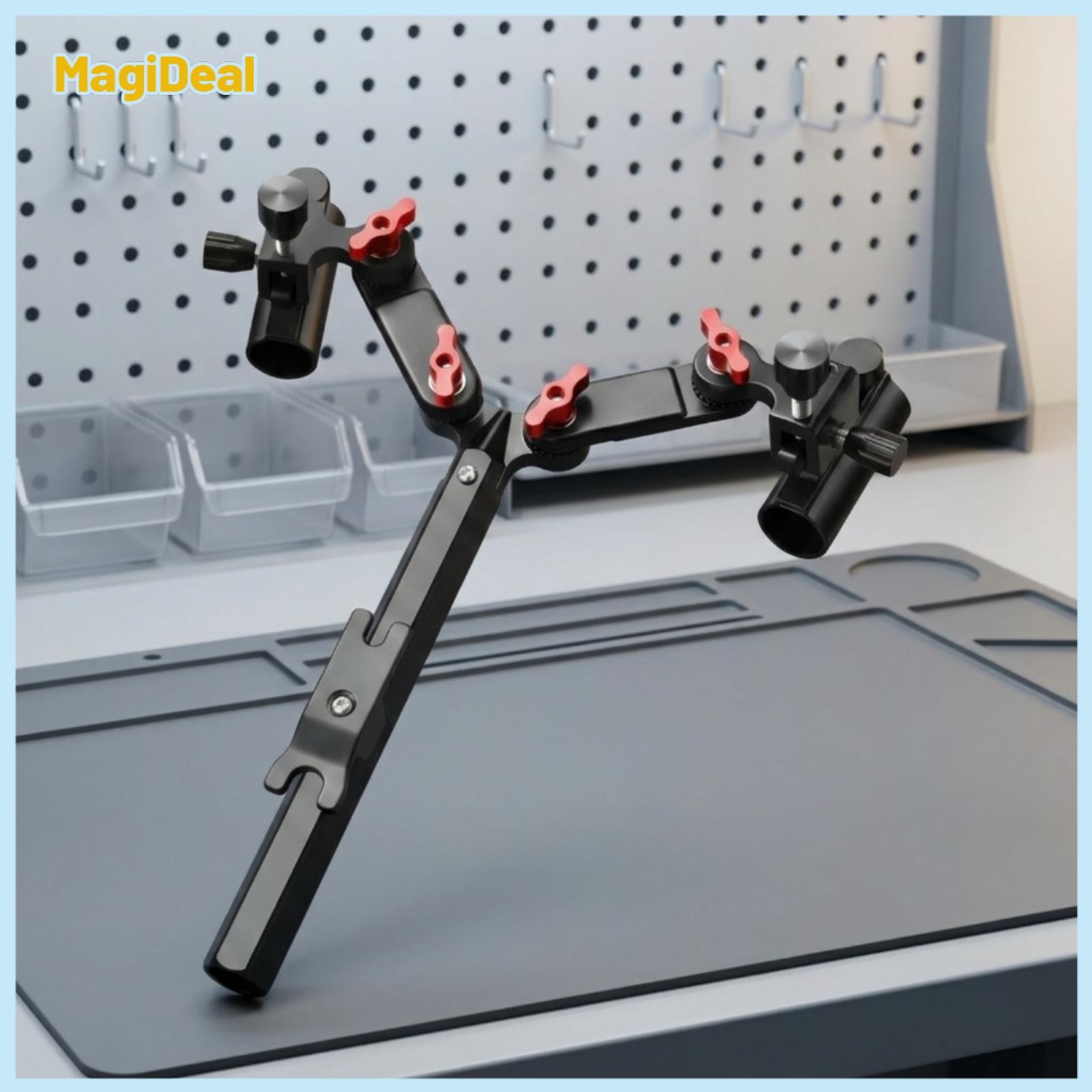 MagiDeal Foldable Dual Rod Holder Adjustable Fishing Rod Holder with Clamp Secure Hardware Easy to Install for Bank Fishermen ราคา 3,146 บาท*ส่งฟรี