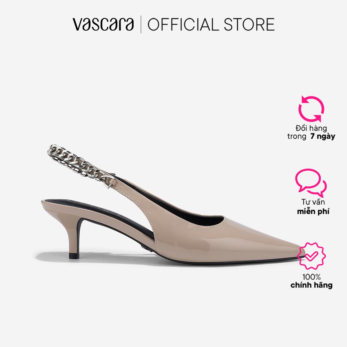  Vascara Giày Slingback Quai Nhấn Dây Xích - BMN 0694 