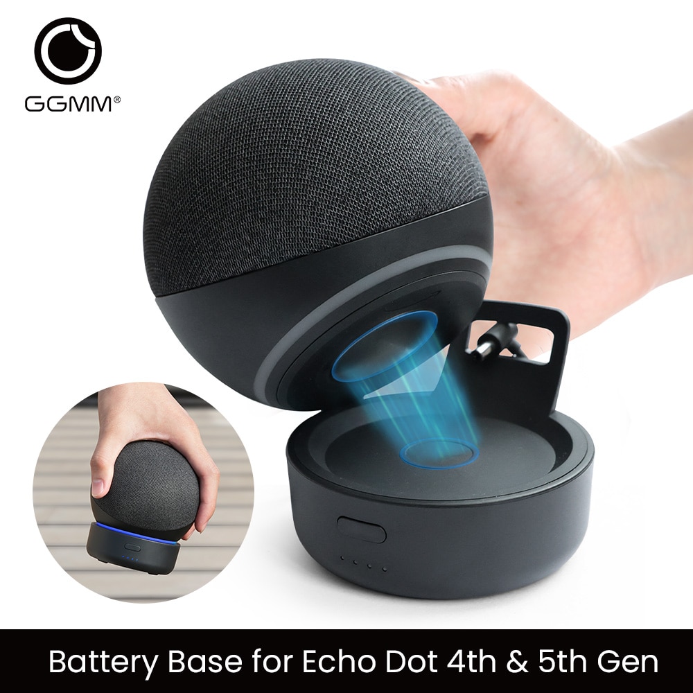 GGMM D4 D5 Original Battery Base Made For Echo Dot (4th/5th Gen) Charger  Portable Battery Base For  Alexa Smart Speaker