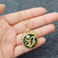Kalung Xuping Wanita Elegan Liotin Zirkon Giok Premium Lapis Emas Hihg Quality Motif Baru
